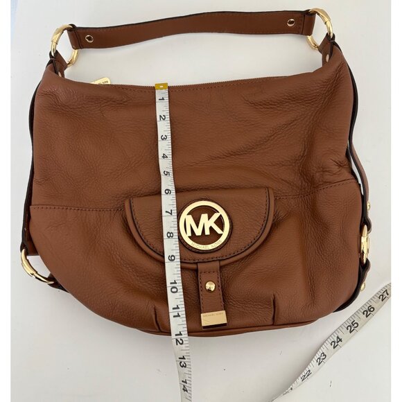 Michael Kors Pebbled Leather Bag Fulton Hobo Slouchy Boho Luxe Quiet Luxury - Picture 5 of 16